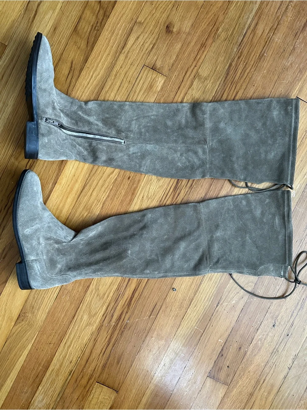 Aldo Over-the-Knee Suede Boots in Taupe